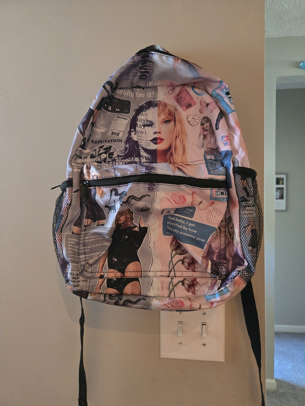 Taylor Swift Pink Collage Print Backpack